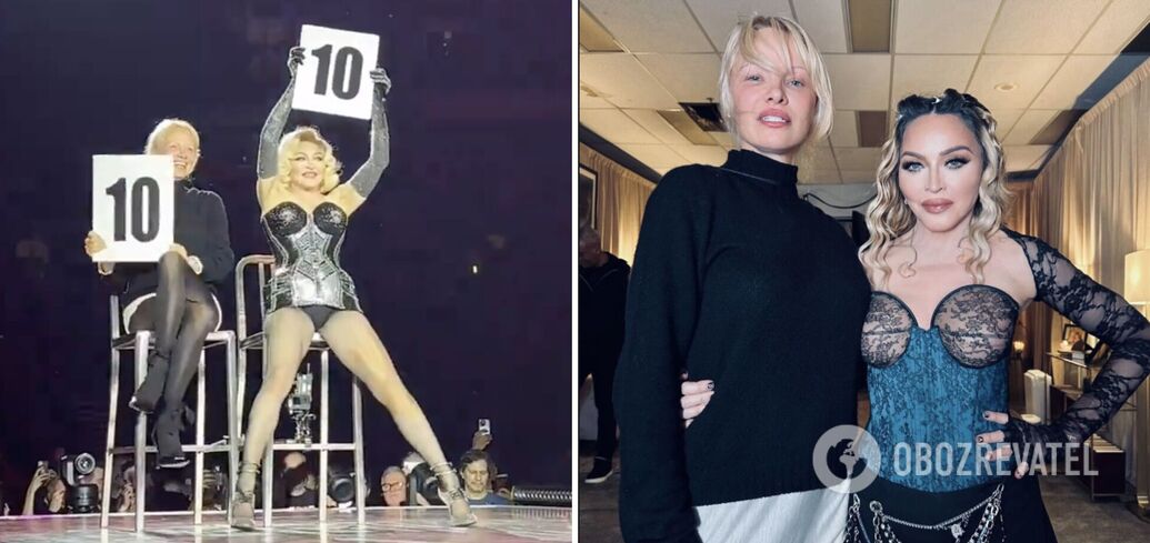 Stopy od uszu: 65-letnia Madonna i 56-letnia Pamela Anderson zadziwiły publiczność na koncercie w Vancouver. Zdjęcia i wideo