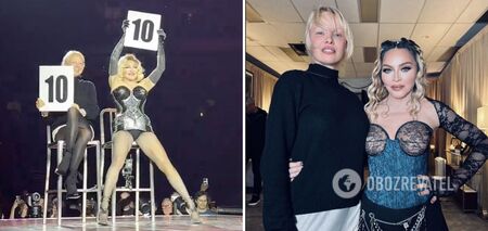Legs for days: 65-year-old Madonna and 56-year-old Pamela Anderson amazed the audience at a concert in Vancouver. Photos
