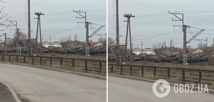 Окупанти перекинули залізницею у Крим десятки радянських танків Т-62. Відео
