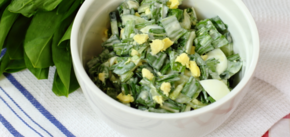 Useful spring salad with ramson in 5 minutes: prepared without mayonnaise