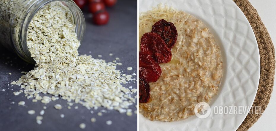 Oatmeal with tomatoes