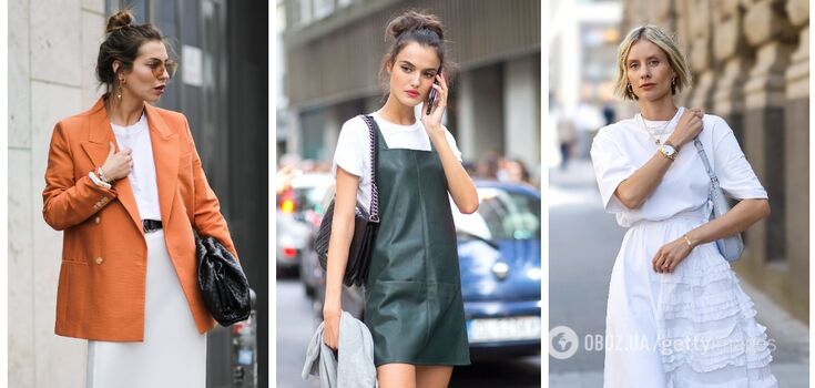 Sophistication in simplicity: what to wear a white T-shirt with. Photo