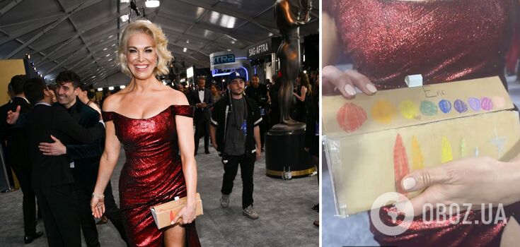 The host of the Ukrainian Eurovision Song Contest in the UK came to the prestigious event with a bag made by her 9-year-old daughter
