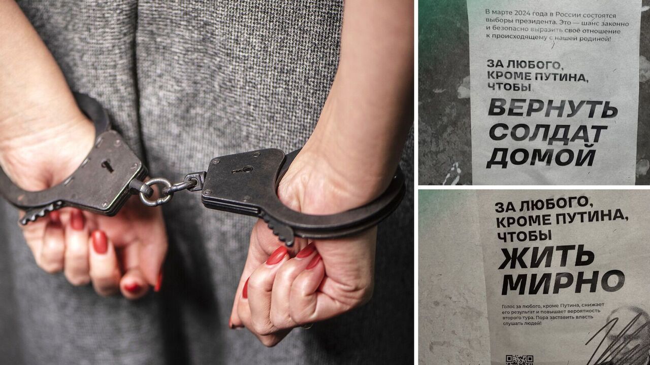 Russian woman arrested for calling not to vote for Putin