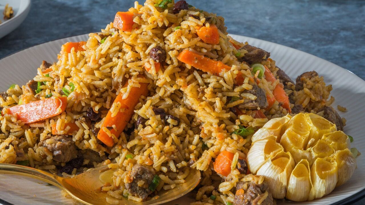 Delicious pilaf with meat