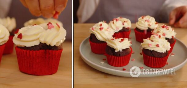 What to cook for Valentine's Day: cupcake hearts