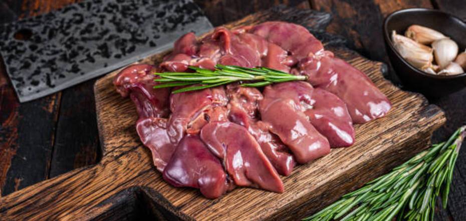 Raw liver for cooking