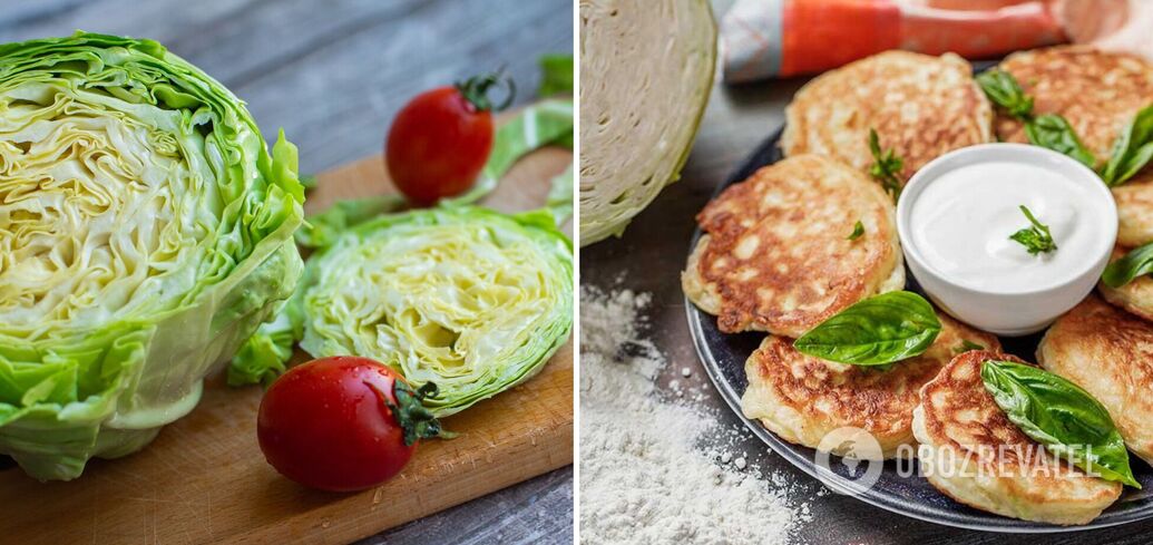 Pancakes with cabbage