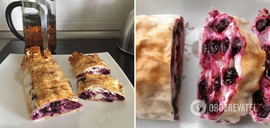Chleb pita z jagodami
