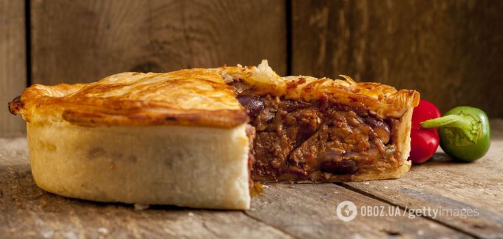 Recipe for a pie with meat