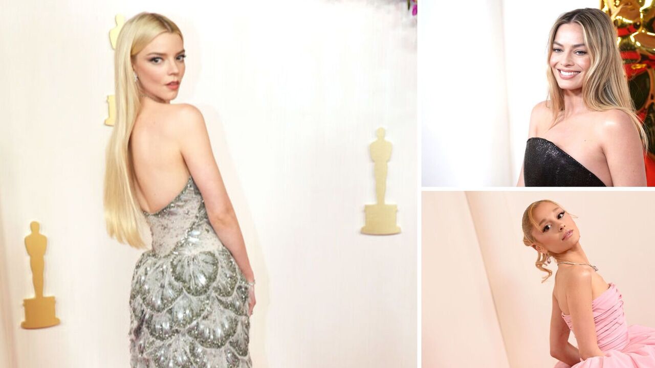 Najlepsze kobiece stylizacje na Oscarach 2024: Barbie w czerni, Ariana Grande w "kocu" i retro Jennifer Lawrence.