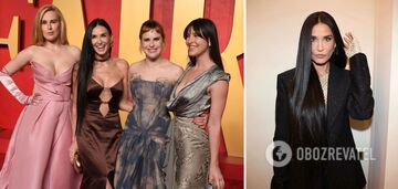 Demi Moore showed a toned shape in a revealing dress at the Oscars: The 61-year-old actress looks the same age as her daughters. Photo
