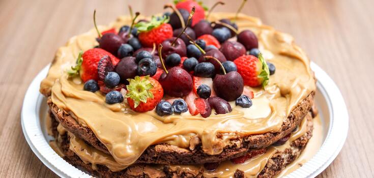 Cake without sugar and flour