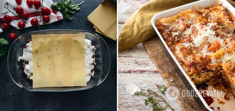 Homemade lasagna with fish