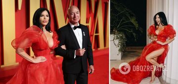 The bride of the richest man in the world appeared at the 2024 Oscars after-party in a semi-transparent dress from a Ukrainian brand. Photo