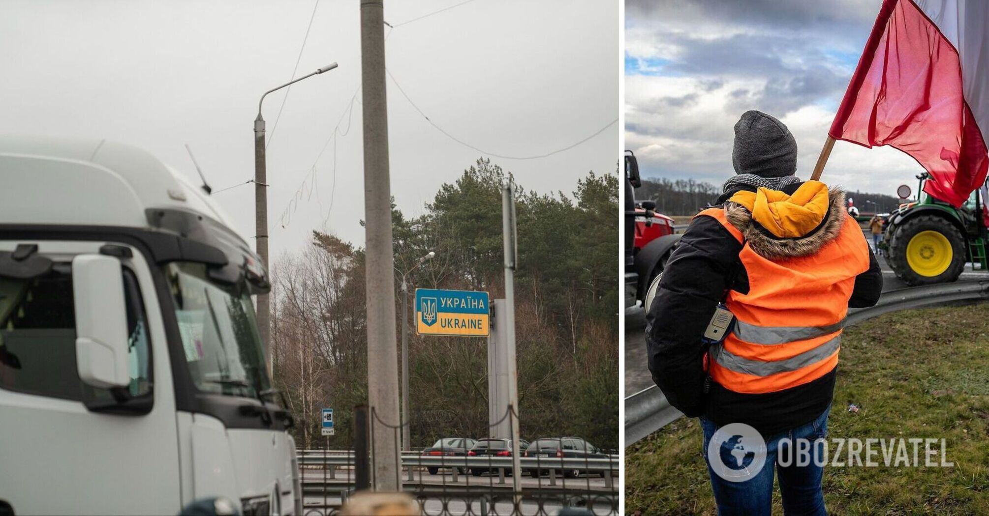 Blockade of the Ukrainian border by Poles