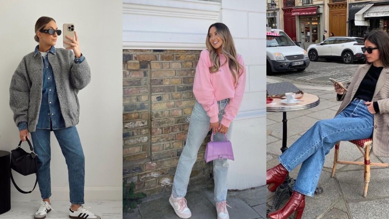 5 best colors to combine with simple blue jeans. Photos of the looks