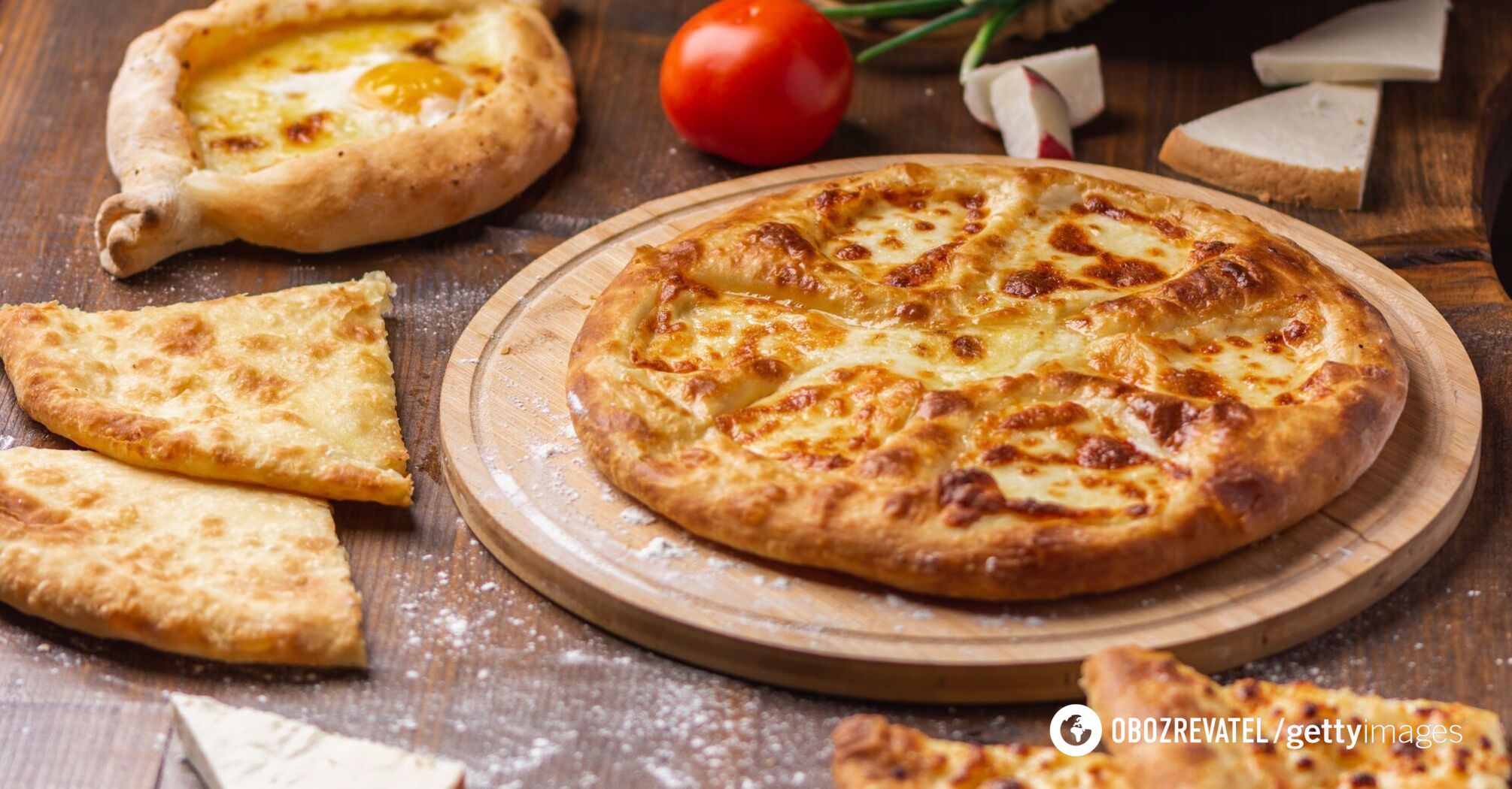 Lazy khachapuri in a pan