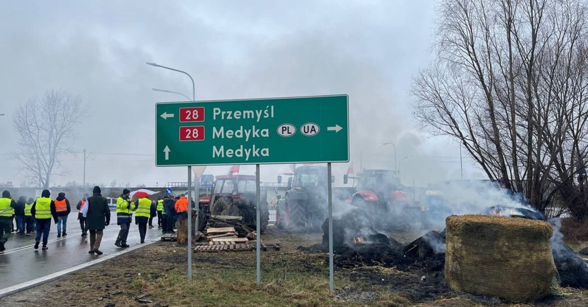 Blokada na punkcie kontrolnym Medyka-Szehyni