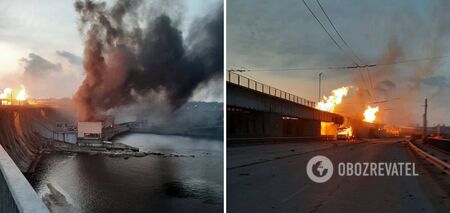 Russia attacks Dnipro HPP in Zaporizhzhia: traffic across the dam stopped. Photo