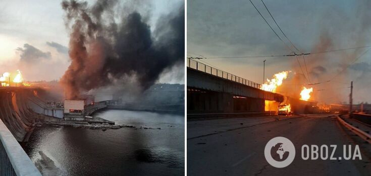 Russia attacks Dnipro HPP in Zaporizhzhia: traffic across the dam stopped. Photo