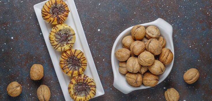 Healthy snack: homemade candies with fruit and peanut butter