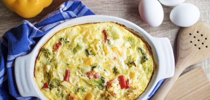Puffy no-flour casserole with broccoli