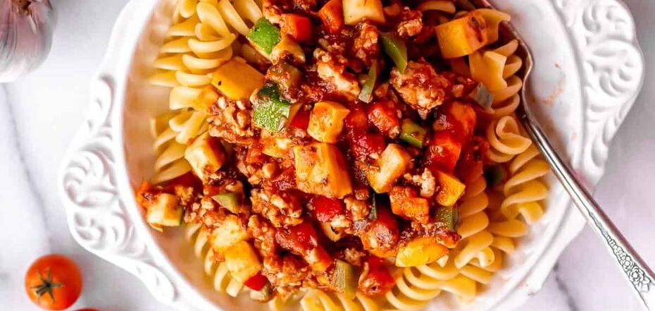 Delicious pasta with vegetables