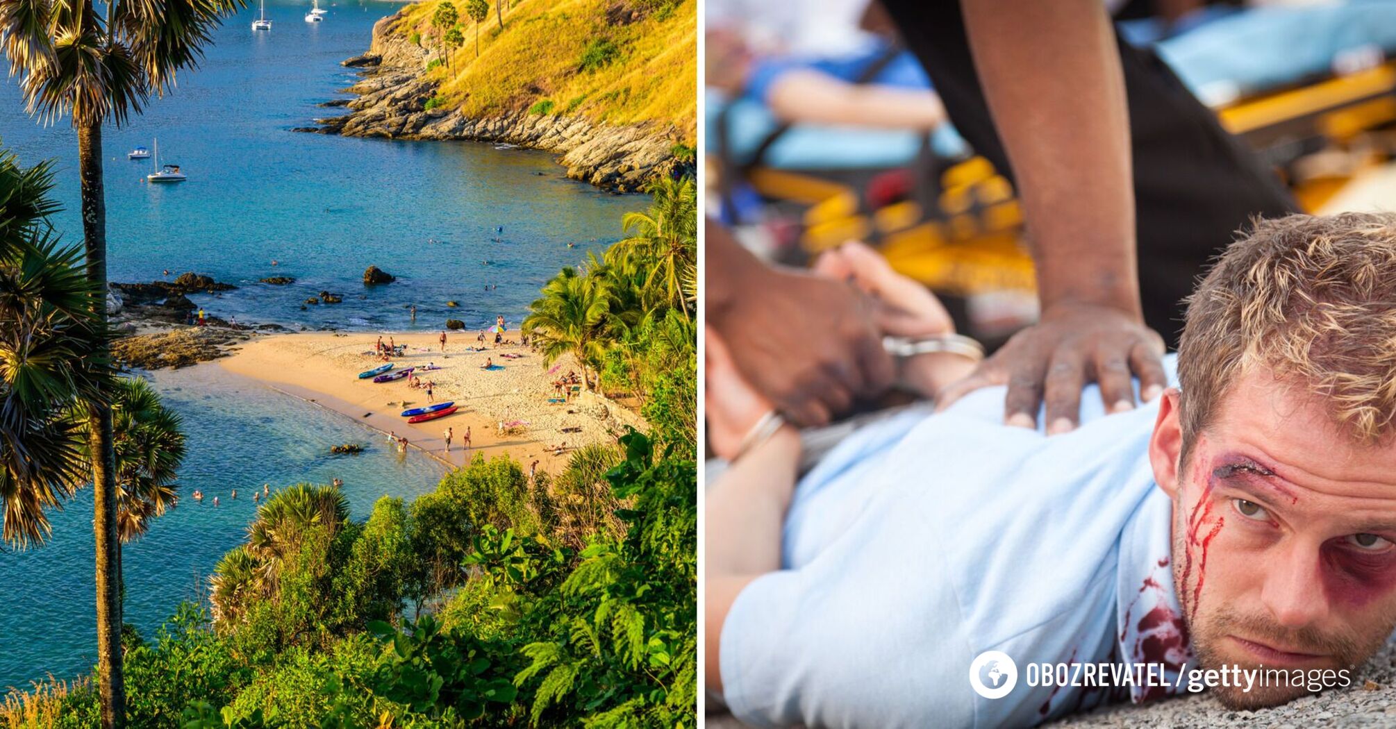 At a popular Thai resort, a Russian tourist beat a foreigner and attacked a policeman: he was tased by a stun gun