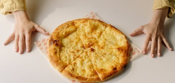 Basic khachapuri in a pan in minutes: made from two types of cheese
