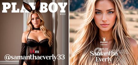 For the first time, Playboy's cover features an AI model. Photo