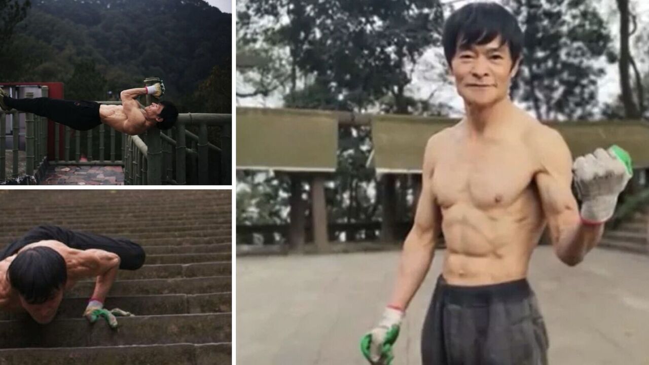 He runs and crawls: A 70-year-old Chinese grandfather with abs of steel reveals the secret of how he keeps fit