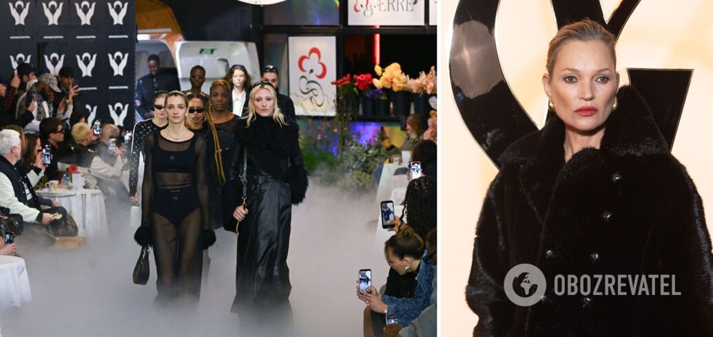 Podobizna supermodelki Kate Moss zaszokowała publiczność, pojawiając się na wybiegu podczas Paryskiego Tygodnia Mody. Zdjęcia i filmy