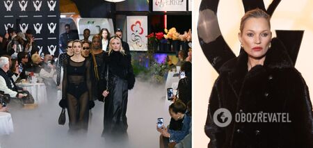 Supermodel Kate Moss's lookalike shocked the audience by appearing on the catwalk during Paris Fashion Week. Photos and videos