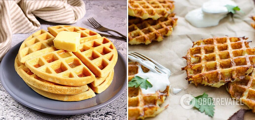 Recipe for waffles in a waffle iron