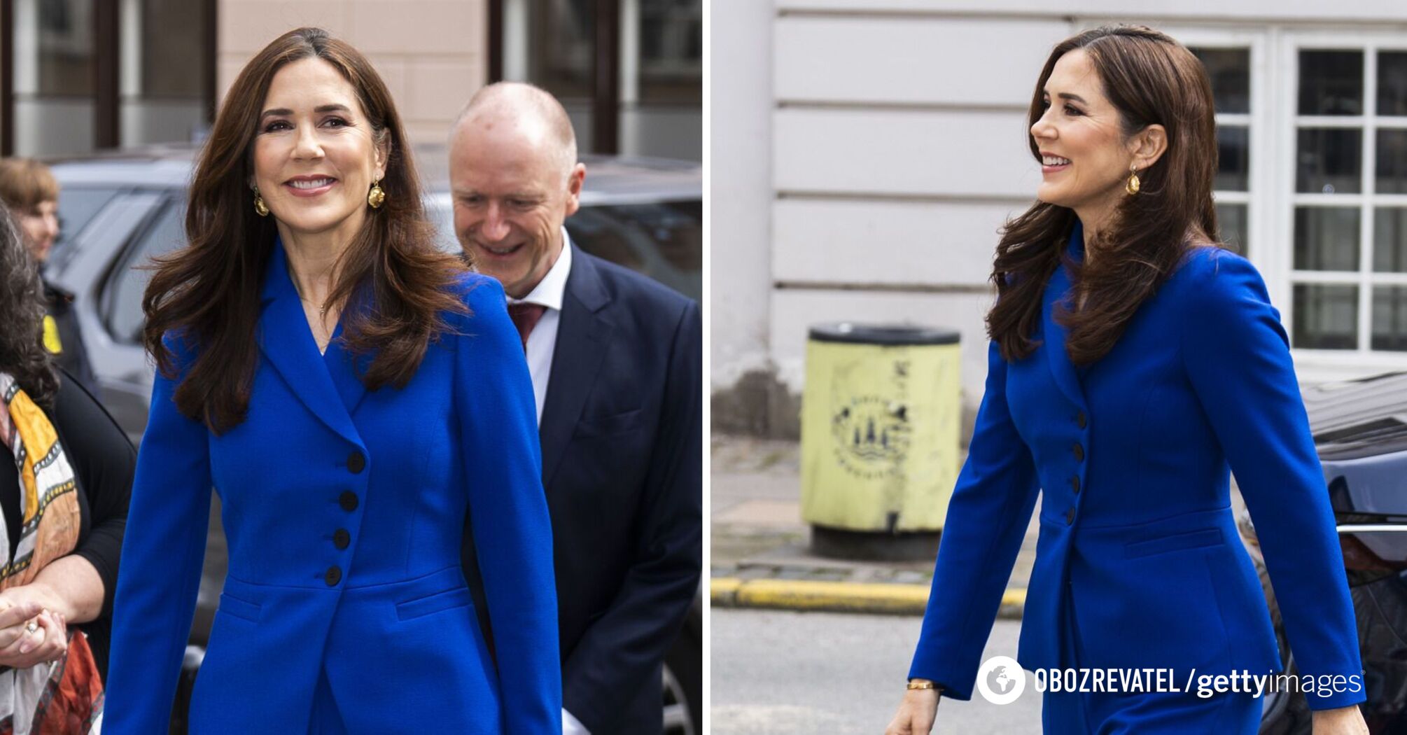 Królowa Danii w garniturze w kolorze kobaltu złamała własną zasadę mody. Zdjęcie