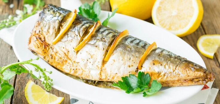 Baked mackerel