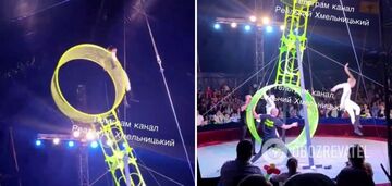 W Chmielnickim wykonawca spadł z wysokości 10 metrów podczas występu cyrkowego: wideo
