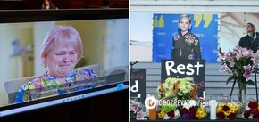 Matka Ukrainki Hałyny Hutczins, która została przypadkowo zabita przez Aleca Baldwina, płakała przez cały wywiad w dniu procesu strzelca z 'Rust'. Wideo