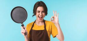 Do not damage the non-stick coating on the pan: what do you need to do with the cookware before cooking