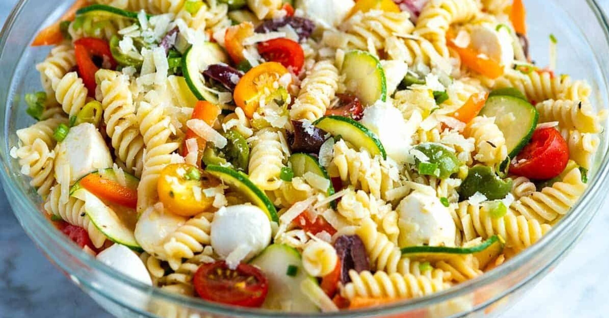 Pasta salad with mushrooms