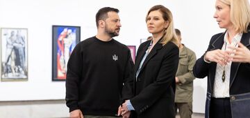 They held hands. Olena Zelenska made a rare appearance with her husband