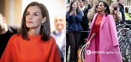 Tight dress and Barbie shoes. Queen Letizia stunned with an image in colors that are considered the most fashionable combo
