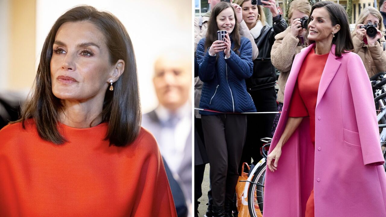Tight dress and Barbie shoes. Queen Letizia stunned with an image in colors that are considered the most fashionable combo