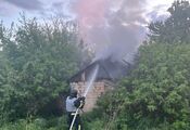 The occupants hit Dnipropetrovsk region: debris of the downed missile caused a fire. Photo