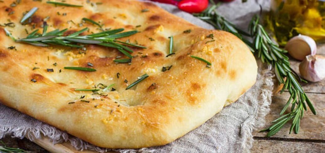 Focaccia with water and yeast
