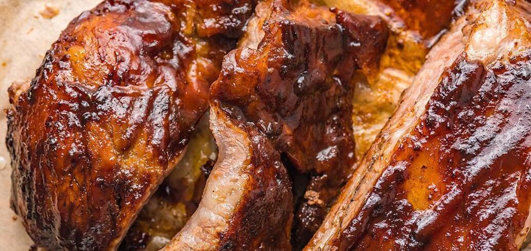 Juicy ribs with a crust
