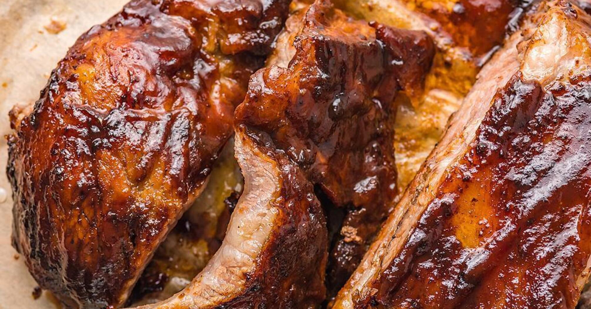 Juicy ribs with a crust