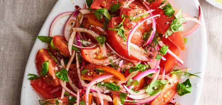Delicious vegetable appetizer for kebab: cooks in 5 minutes