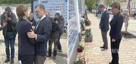 Nowy szef łotewskiego MSZ przybył z wizytą do Kijowa i oddał hołd poległym w wojnie z Rosją. Zdjęcie